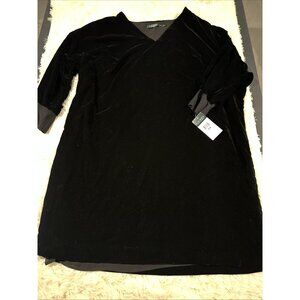 Lauren Ralph Lauren womens NWT black velour long tunic 20W timeless